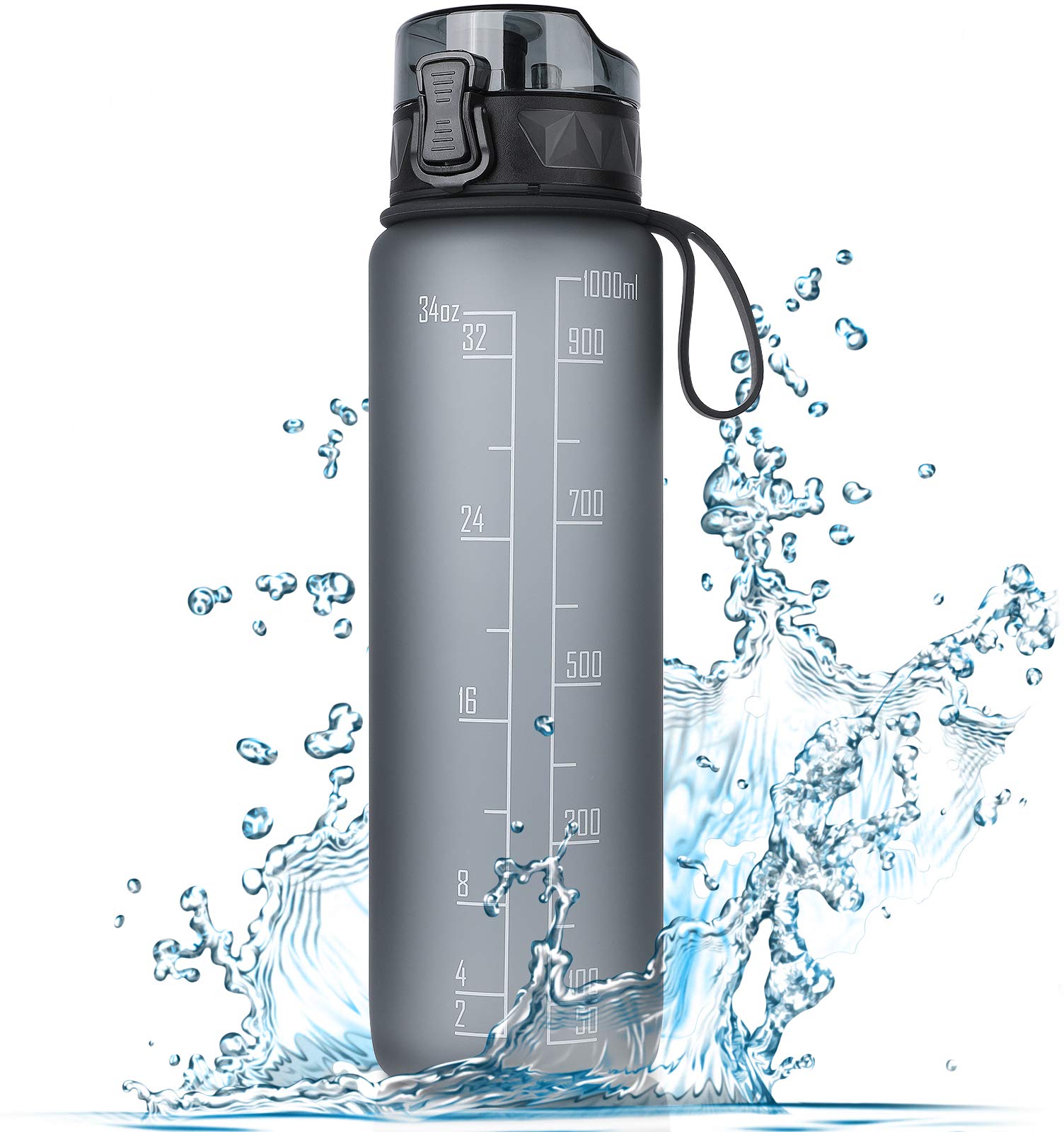 FULDENT Sports Water Bottle 1L Leakproof Design Water Bottle, BPA Free Tritan Plastic Drinking Bottle for Teenager, Adult, Sports, Hiking, Gym, Fitness, Outdoor, Cycling, School & Office
