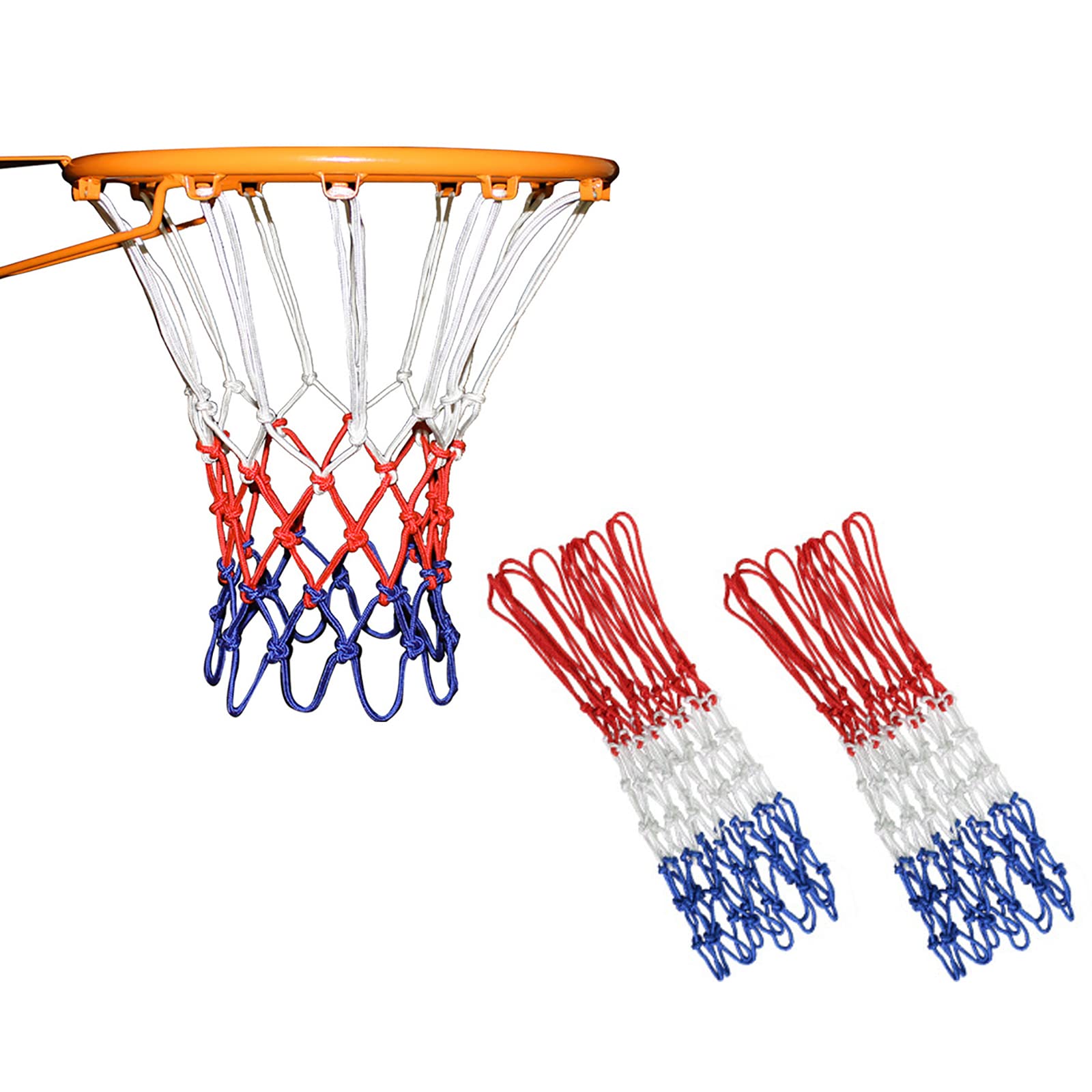 SHULLIN Pack of 2 Nylon Basketball Replacement Nets High Performance Basketball Nets All Weather Ball Net Professional Basketball Net Universal Durable 3 mm for Standard Basketball Hoop 12 Hole