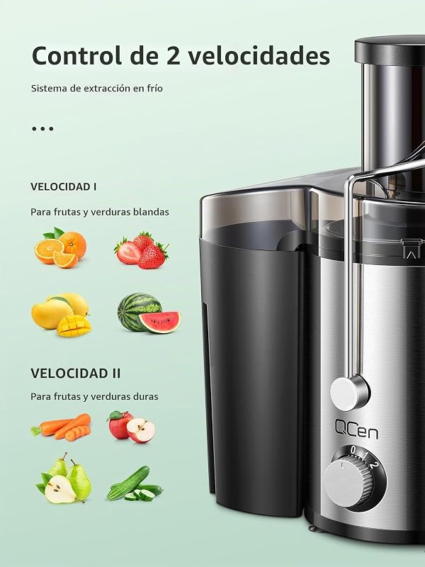 Extracteur de Jus Centrifuge 800W avec Large Goulotte de 3 Pouces, Facile à Nettoyer, Acier Inoxydable, Sans BPA, Idéal pour Fruits et Légumes (Sliver, 800W) — foto 3 de 8