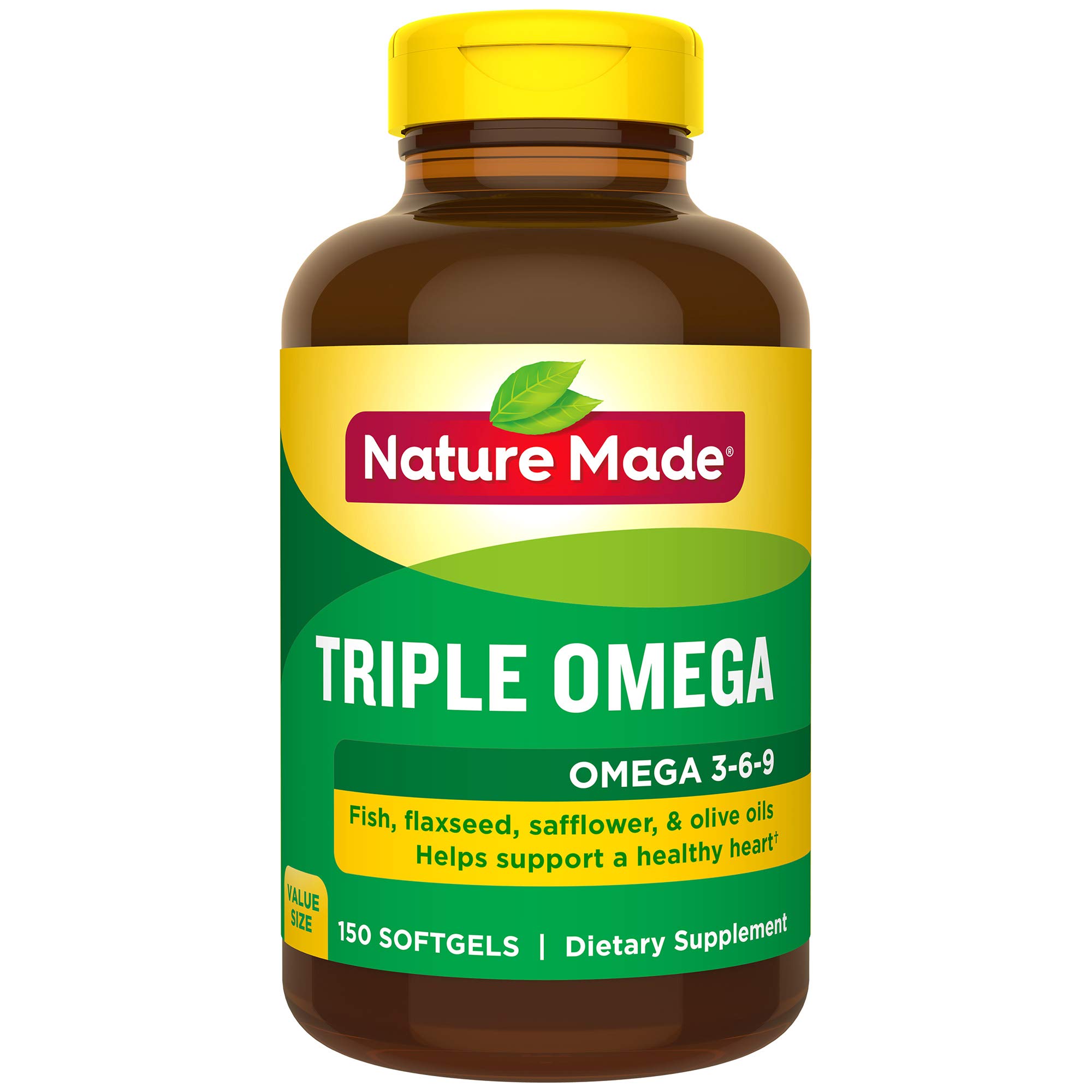 Nature Made Triple Omega 369 Softgels, 150 Count Value Size for Heart