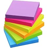 SIMONA Sticky Notes 3x3 Inch, Sticky Pads 6 Bright Colors, 600 Sheets | Colorful Self-Sticky Note Pads, 6 Assorted Colors for Office, School, Family