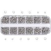 KISSITTY 1 Box 4-6mm Dia. Assorted Stainless Steel Open Jump Rings 0.7~0.8mm Thick for DIY Jewelry Chainmail Making