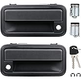 APPERFiT All Metal Exterior Door Handles w/Key Lock Cylinders Compatible with 1995-2000 Chevrolet Chevy/GMC C1500 C2500 C3500 K1500 K2500 K3500 Suburban Tahoe Yukon 15742229 15742230