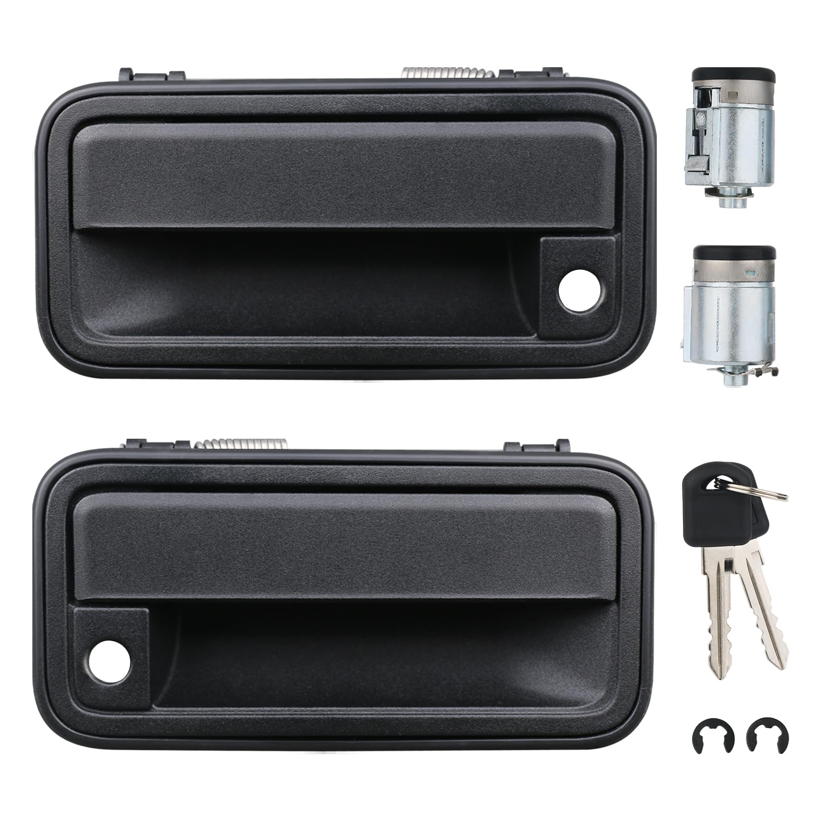 Photo 1 of APPERFiT All Metal Exterior Door Handles w/Lock Cylinders & Keys Compatible with Chevy Tahoe Suburban C/K1500 C/K2500 C/K3500 GMC Yukon Replaces 15742229 15742230
