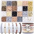 LFLIUN Bohemian Style Bracelet Making Kit Friendship Golden Beads Clay Beads Jewelry&Bracelet Making Kit Charm Bracelet Maker Set Birthday Gift