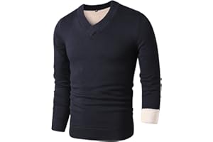 LTIFONE Sweaters for Men, Mens V Neck Sweater Slim Fit Comfortably Knitted Long Sleeve Casual Business Pullover Dress Sweater