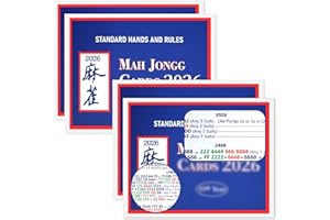 Foleto 4Pcs 2026 New mah-Jong Cards Guide Rules American Official Revision | Mahjong mat 2026 Mahjong Card - Large Print