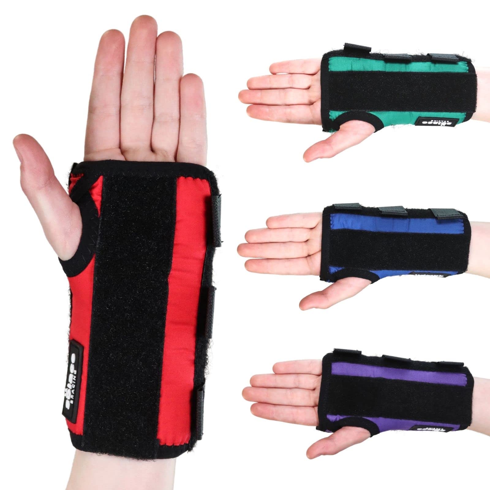 Solace Bracing Children's Padded Wrist Support (4 Fun Colours) - British Made & NHS Supplied Kids Wrist Brace Splint - #1 for Fractures, JI Arthritis, Sprains, RSI, Injuries & More - Red, S, Right