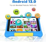 Byxsb Kids Tablet 7 Inch Android 13 Quad Core 32GB 5GB RAM Parental Case Blue view 3
