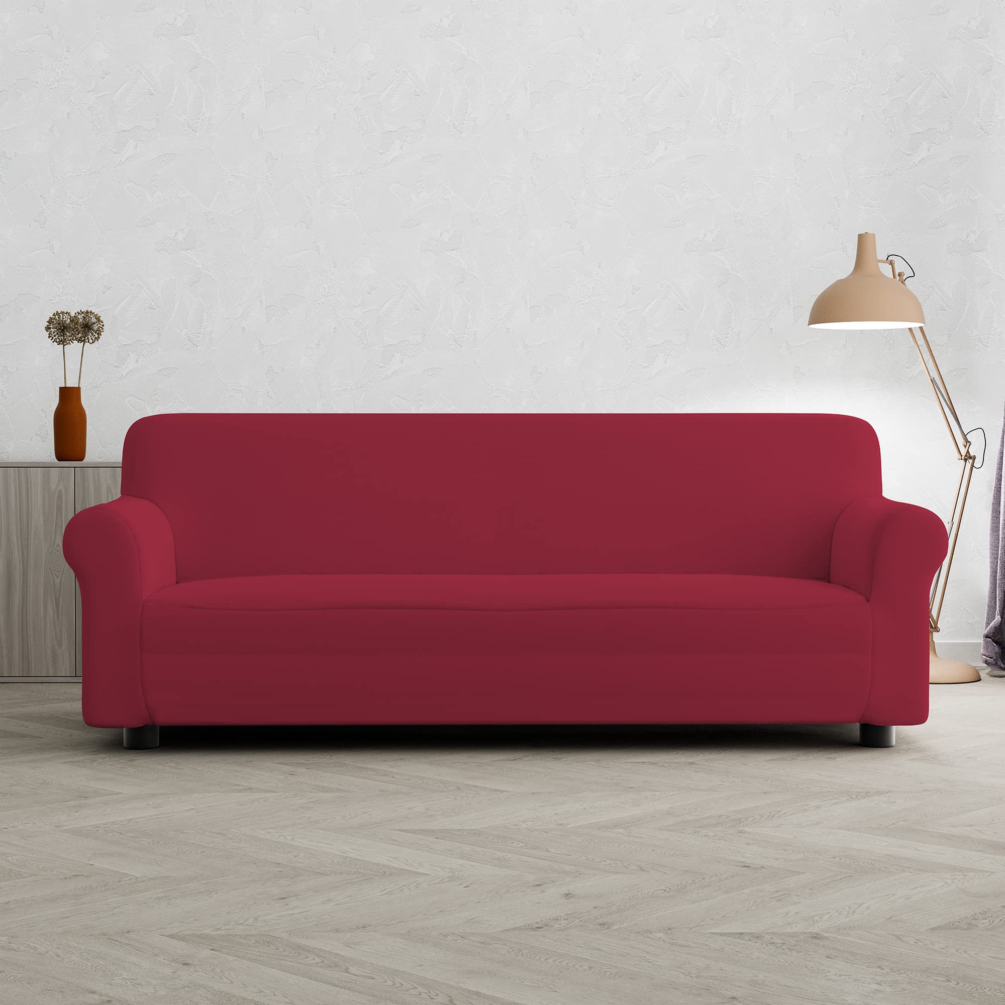 Italian Bed Linen PreTTY Bi-Elastic Sofa Cover Extendible Burgundy 3 Seater