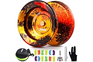 MAGICYOYO Y01 Unresponsive Advanced Professional Yoyo - Long Spinning Time, Prettiest Design + Glove, Bag, Extra Premium 10 Ball Stainless Bearing, 12 Strings - Black Golden Red