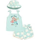 Disney Baby Girls Loop Terry Tank Top, Shorts and Hat 3 Piece Outfit Set Newborn to Infant Sizes (0–24 Months)