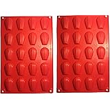 Fasmov 20-Cavity Silicone Madeleine Pan Cookie Mold,Baking Mold, Handmade Soap Moulds and more,Set of 2