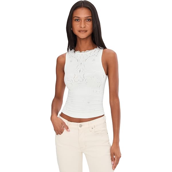 Free People Womens Amaryllis Tank Ivory LG (Women's 12) One Size
