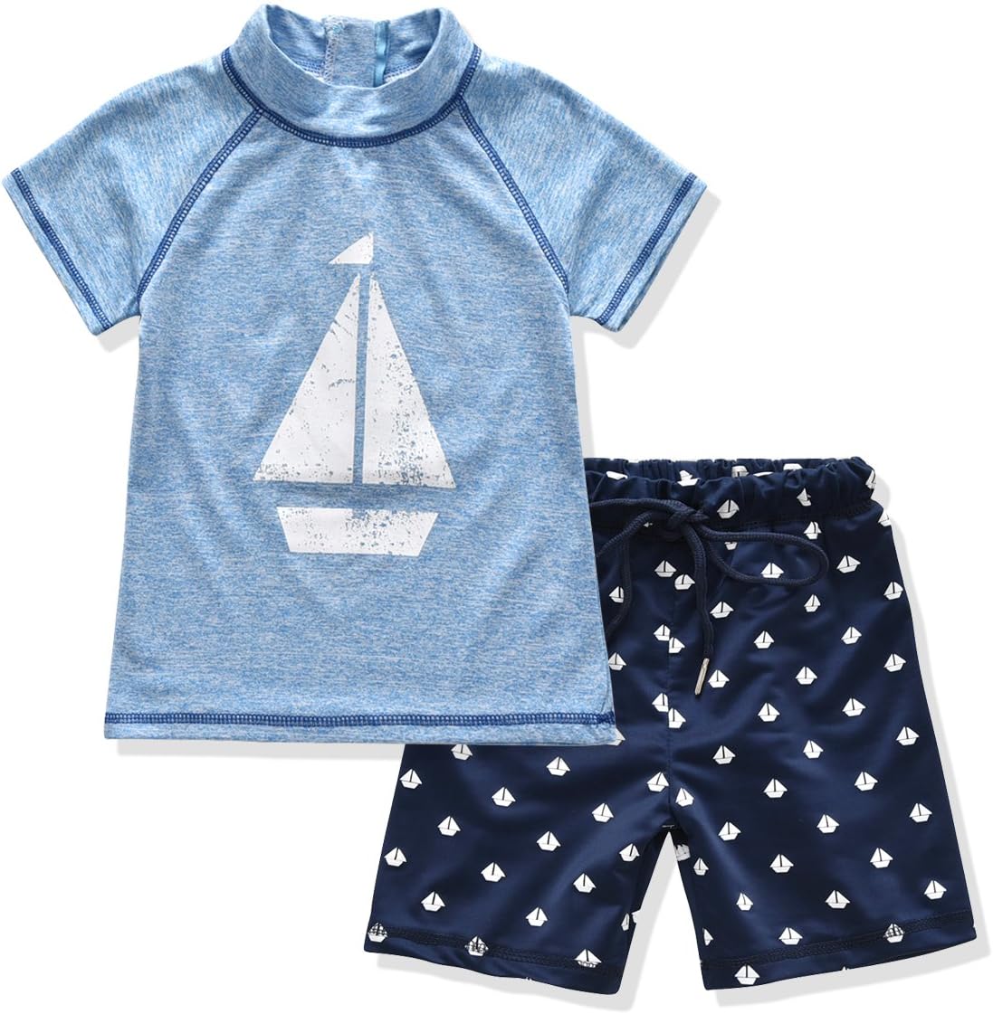 Little Boy 2 Piece Swimwear Set Tshirt and Shorts Suit for 3 to 7 Age Kids