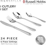 Russell Hobbs Marseille 24 Piece Cutlery Set 18/0 Stainless Steel six place view 4