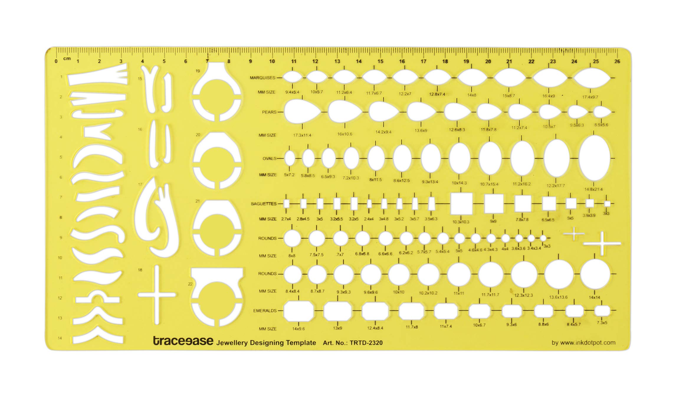Traceease Multiple Gemstone Templates Stone Shapes Jewelry Templates Drafting Tools Jewellery Designing Ring Stencils