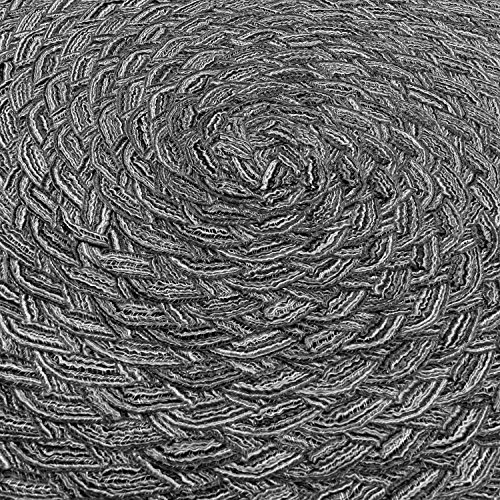 Topotdor Round Placemats Heat-Resistant Stain Resistant Anti-Skid Washable Polyproplene Table Mats Placemats (Set of 6, Braided-Gray) - Thumbnail 4