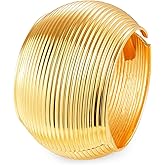 Fashion this season F&S Chunky Gold Plated Bangle Bracelets for Women, Chunky Thick Wide Cuff Stackable Statement Non-Tarnishing Bangle, Green Brown Flocked Bangle, Trendy Statement Cuff Bracelet Stack Fashion Jewelry Christmas Gifts