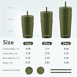 COKTIK 16oz Insulated Tumbler with Lid and Straw 2