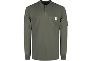 BOCOMAL FR Shirts Flame Resistant Shirt 5.5oz 100% Cotton Light Weight CAT2 Fire Retardant Henley Shirts