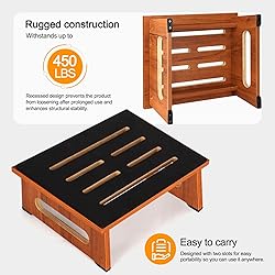 Wooden Step Stool with Non-Slip Rubber Feet