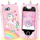 Kids Smart Phone Toys for Girls - Easter Stuff Birthday Gift for Girls 3 4 5 6 7 8 9 10 Years Old, Toddler Toys Play Phone with Educational Learning Games and 32GB Memory Card, Pink