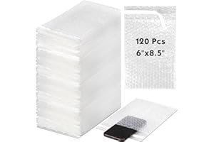 PerKoop 120 Pcs 6 x 8.5 Inch Bubble Cushion Wrap Bags Bulk, Double Wall Bubble Cushion Wrap Pouches, Clear Protective Bags Thickening Shockproof for Shipping Packing Storage Moving