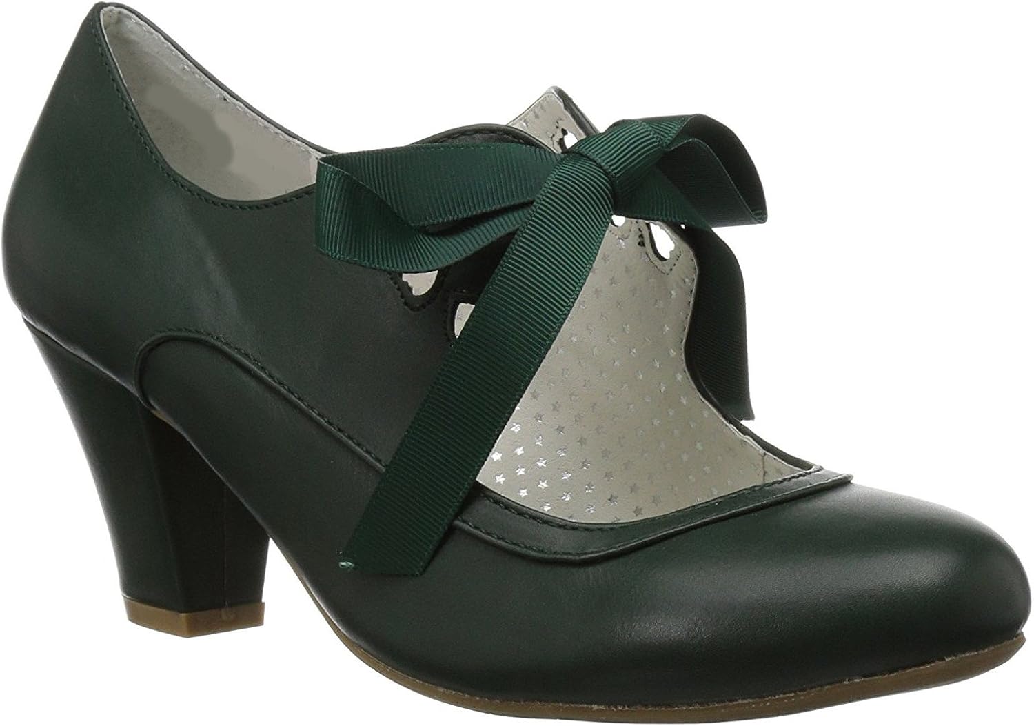 Pinup Couture Damen Mary Janes Pumps mit Schleife Wiggle-32 dunkelgrün ...