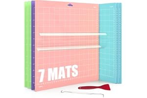 Lzerking Cutting Mat for Cricut Pack Accessories and Supplies Variety Replacement Cut Pads Cricket Cards Standard Light Strong Frabic for Maker/Maker 3/Air/Air 2 with Scraper Pick Needle