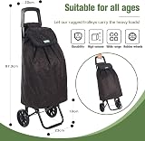 Rainberg 50L Lightweight 2 Wheel Shopping Trolley Black Pattern view 2