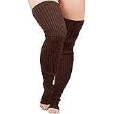 v28 Plus Size Knit Leg Warmer Women Thick Thigh High Boot Extra Long Large Socks