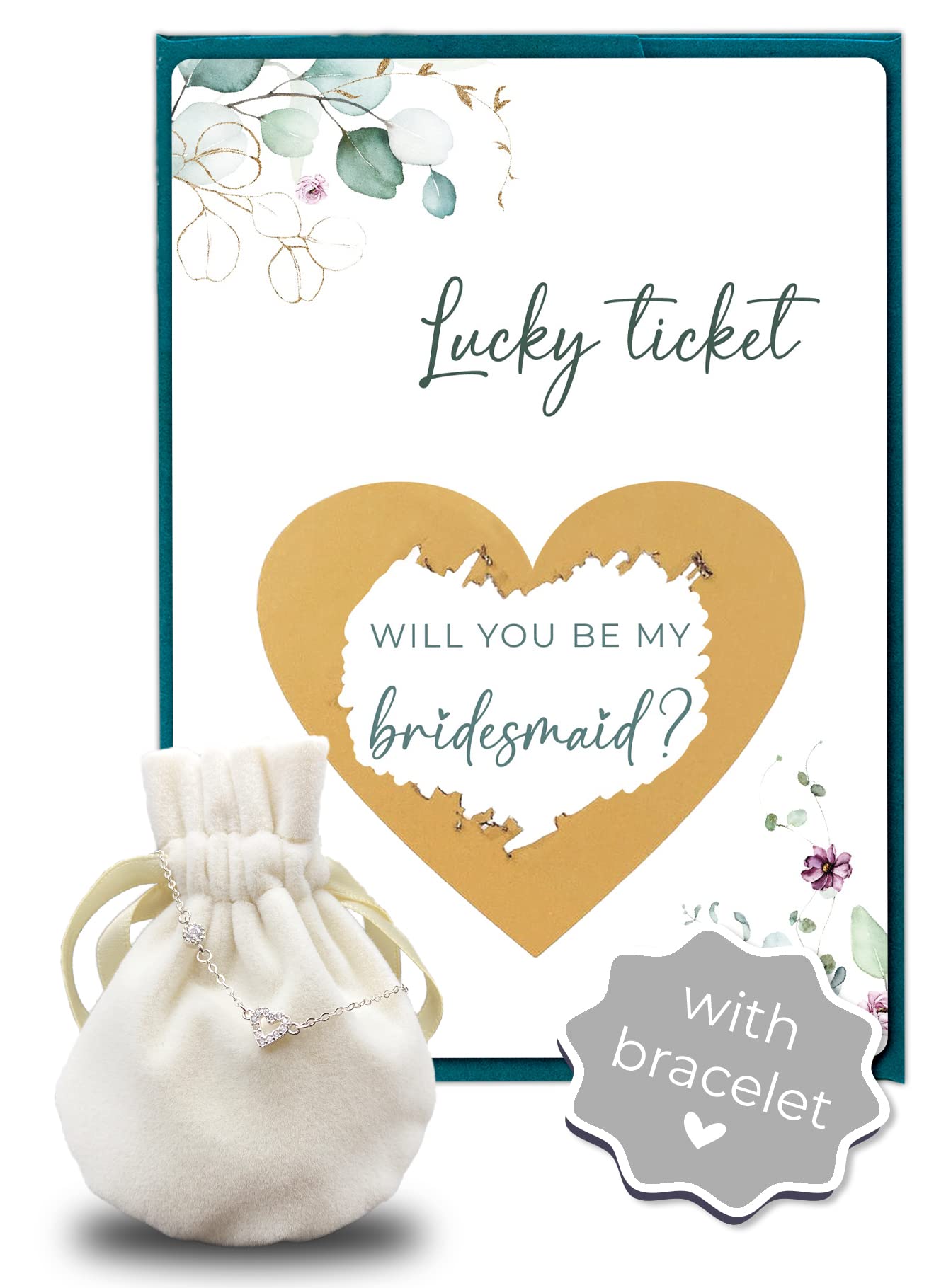 Joli Coon Will you be my bridesmaid scratch card with bracelet and envelope - Bridesmaid bracelet