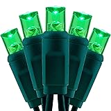 YULETIME Green 5MM LED Christmas Lights, 33 ft 100