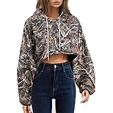 SOFIA'S CHOICE Women's Cropped Zip Up Hooidies Oversized Long Sleeve Sweatshirts Hooded Pullovers