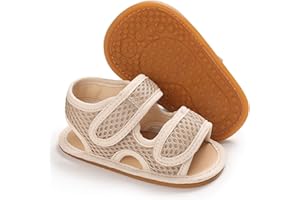 SOFMUO Baby Girls Boys Sparkly Bowknot Sandals Premium Soft Anti-Slip Rubber Sole Infant Summer Outdoor Shoes Toddler First Walkers