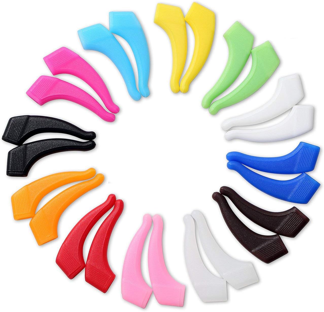 Silicone Glasses Ear Hook 12 Pair Glasses Nose Pads Glasses Ear Pads Eyewear Sleeve Retainer for Sunglasses and Glasses (Eyeglass String Retainer)