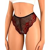 Banamic Womens Underwear Sexy Thong Lace Underpant Back Coverage Panties