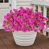 ADXORA 12 Bundles Morning Glory Artificial Flowers for Outdoor Decoration UV Resistant Fake Plastic Plants Artificial Greenery for Indoor Outdoor Garden Patio Window Box Home Decor