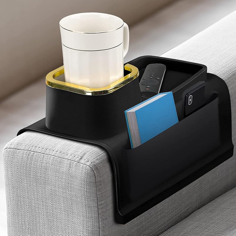 JanYoo Silicone Couch Cup Holder Tray Drink Holder Sofa Arm Caddy Organizer