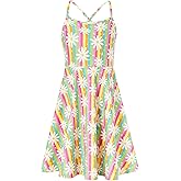 SunFocus Girls Summer Sundress Adjustable Strap Cami Dress Spaghetti Strap Dresses Size 4-13