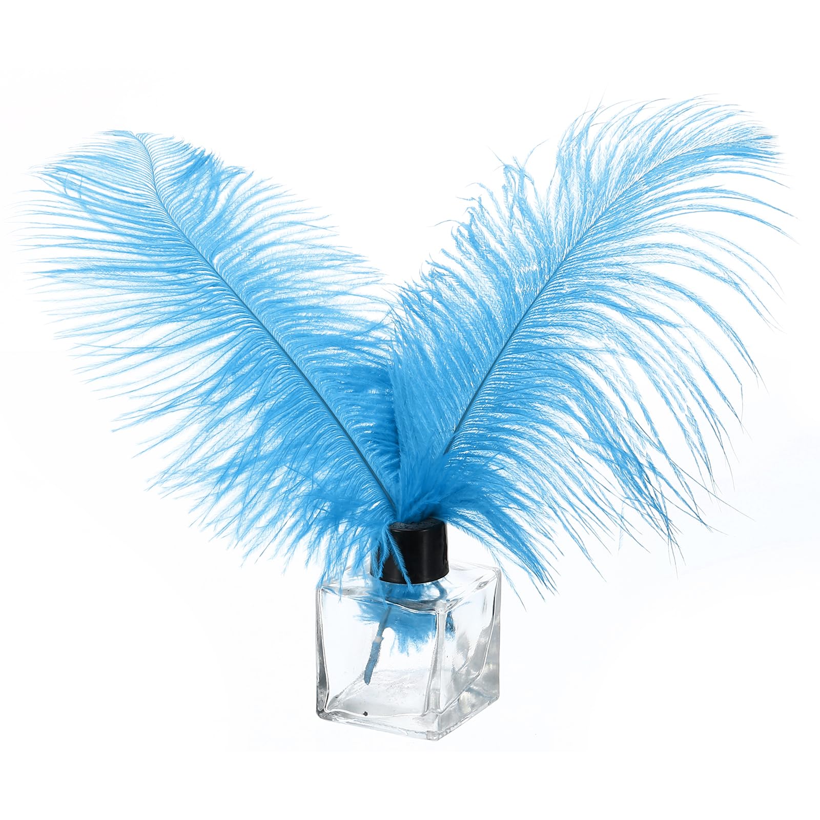 PATIKIL 30 Pcs Natural Ostrich Feathers Bulk 8-10 Inch/ 20-25 cm Large Ostrich Feathers for Crafts Home Decoration Wedding Party Vase Decor (Light Blue)