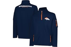Ultra Game mens Nfl Official Quarter-zip Fleece Pullover Sweatshirt With Zipper Pockets