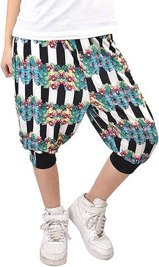 Amazon Shoowtime ショウタイム サルエルパンツ レディース 花柄 グリーンxl サルエルパンツ ダンス 衣装 ヒップホップ キッズ ダンス レディース ストリート系 ファッション メンズ ミディアムパンツ 通販