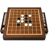 Wooden Reversi Board Game, with Storage Drawers, 12.6in Othell Classic Strategy Board Game with 64 Reversi Chess Pieces for 2 Players, Chessboard Made of Wood &amp; Acrylic Materials