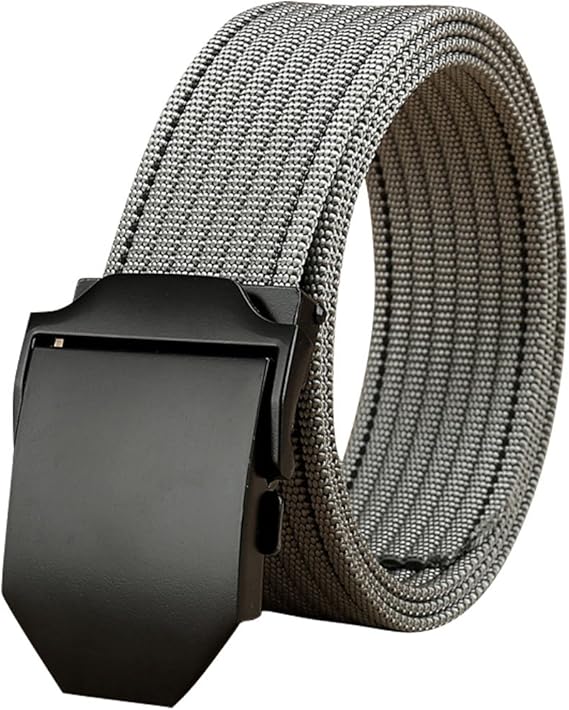 Amazon Damily お洒落ファッショナブルなメンズベルト ブラック自動バックル ジーンズベルト 長さ調整できる グレー ベルト 通販