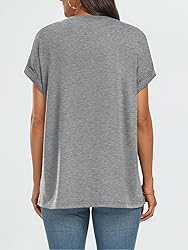 AUTOMET Womens Summer Tops Oversized Short Sleeve