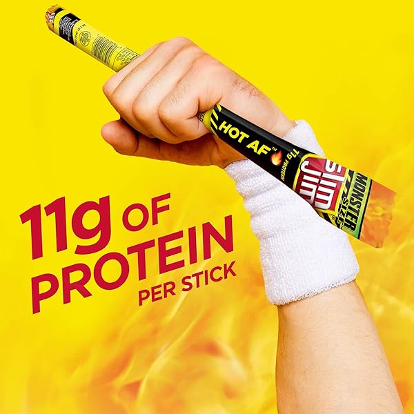 SLIM JIM MONSTER SMOKED MEAT STICKS, HOT AF FLAVOR, HIGH PROTEIN EASTER BASKET STUFFER FOR MEN, 1.94 OZ. (18 COUNT)