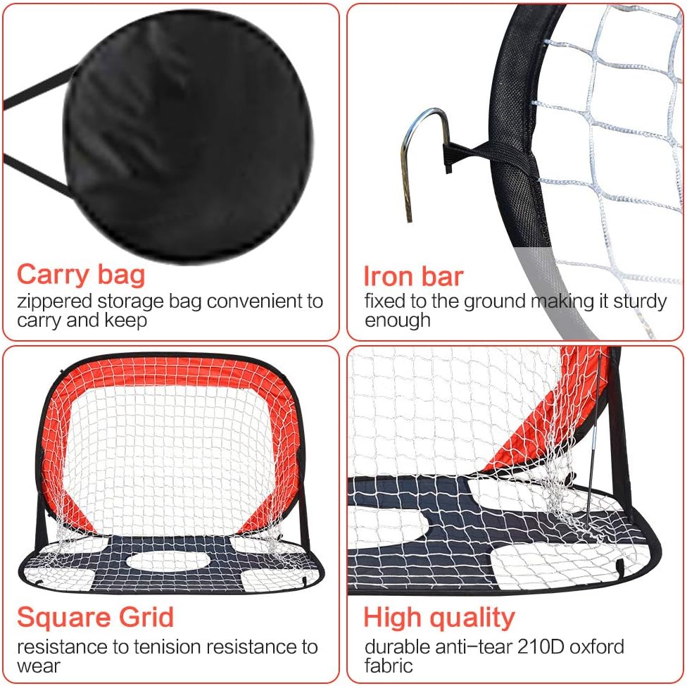 IESTARING 2 in 1 Soccer Goal for Kids Foldable and Portable Pop-Up Soccer Net Toy with Carry Bag Perfect for Home Indoor Outdoor Backyard Garden Sports and Practice (43" L X 30" W) : Sports & Outdoors