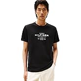 Tommy Hilfiger Mens Short Sleeve Cotton Graphic T-Shirts with Stacked Logo Designs